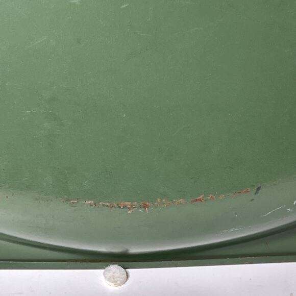 Vintage Nash Company Metal Tray Tole Painting Fruit Olive Green 14 Inch MCM - Picture 10 of 10